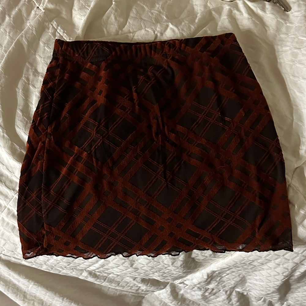 Nasty Gal Dark Plaid Mini Skirt